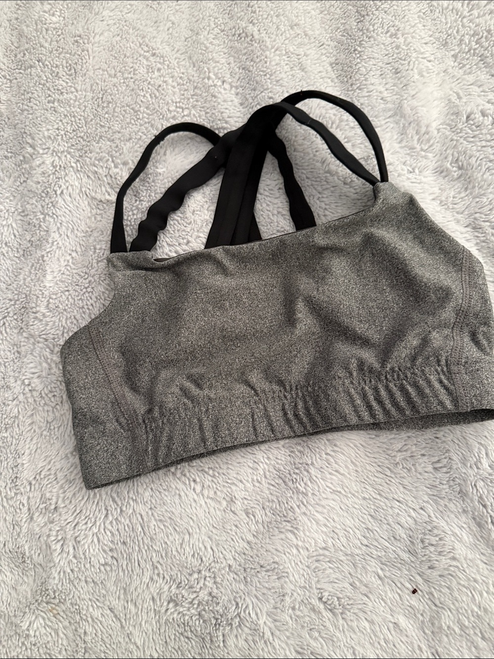 Wireless Heather Gray Sports Bralette with Black Straps